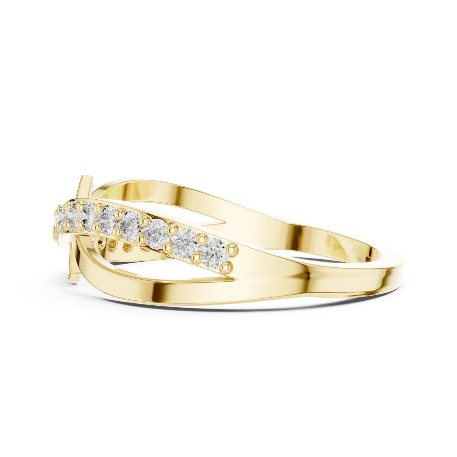  Gold Celestial Pathway Double Band Ring Side View