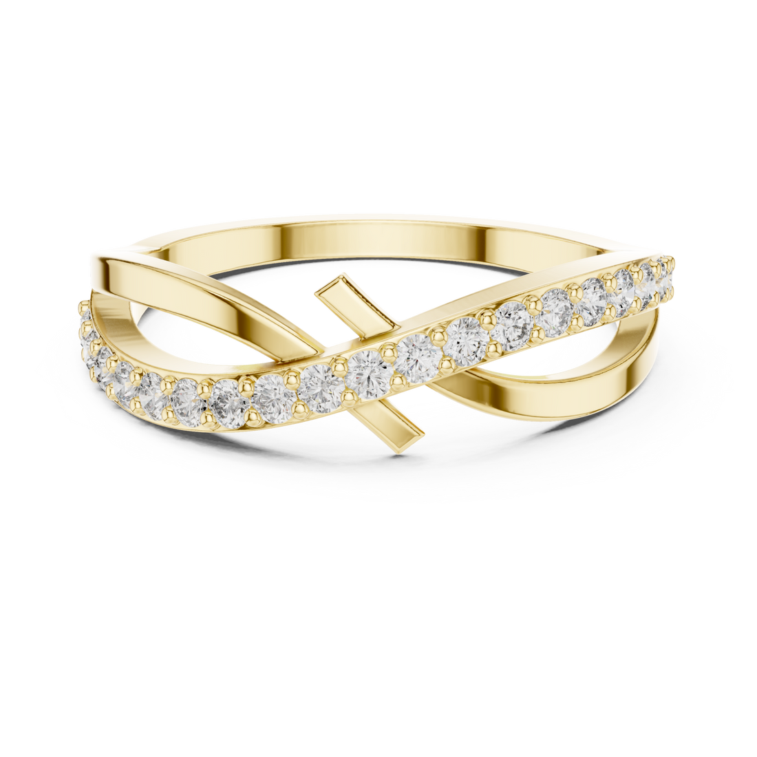 Gold Celestial Pathway Double Band Ring Right View