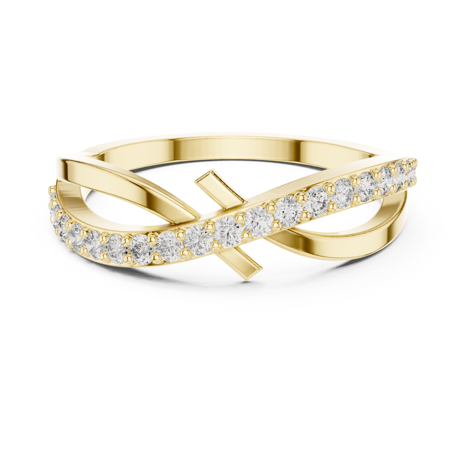 Gold Celestial Pathway Double Band Ring Front View