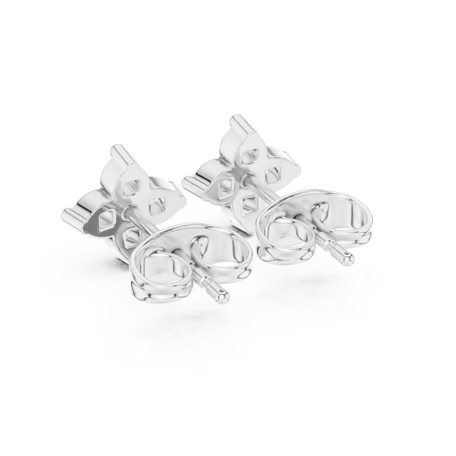  White Gold Radiant Glow Floral Cluster Earrings Side View