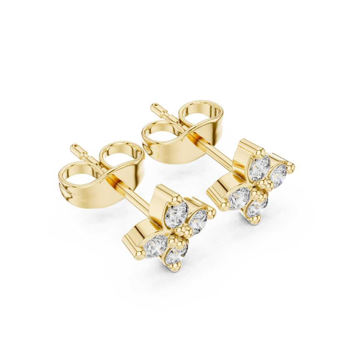 Gold Radiant Glow Floral Cluster Earrings Right View