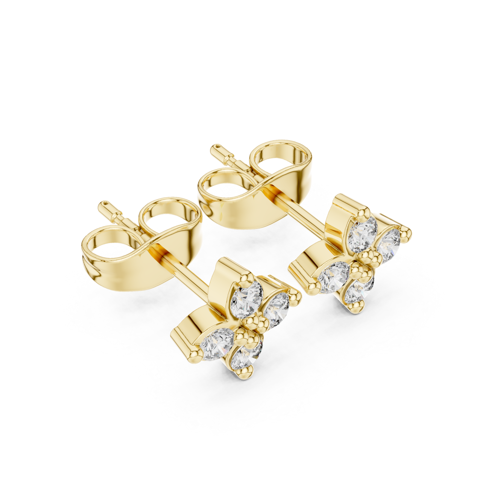 Gold Radiant Glow Floral Cluster Earrings Right View