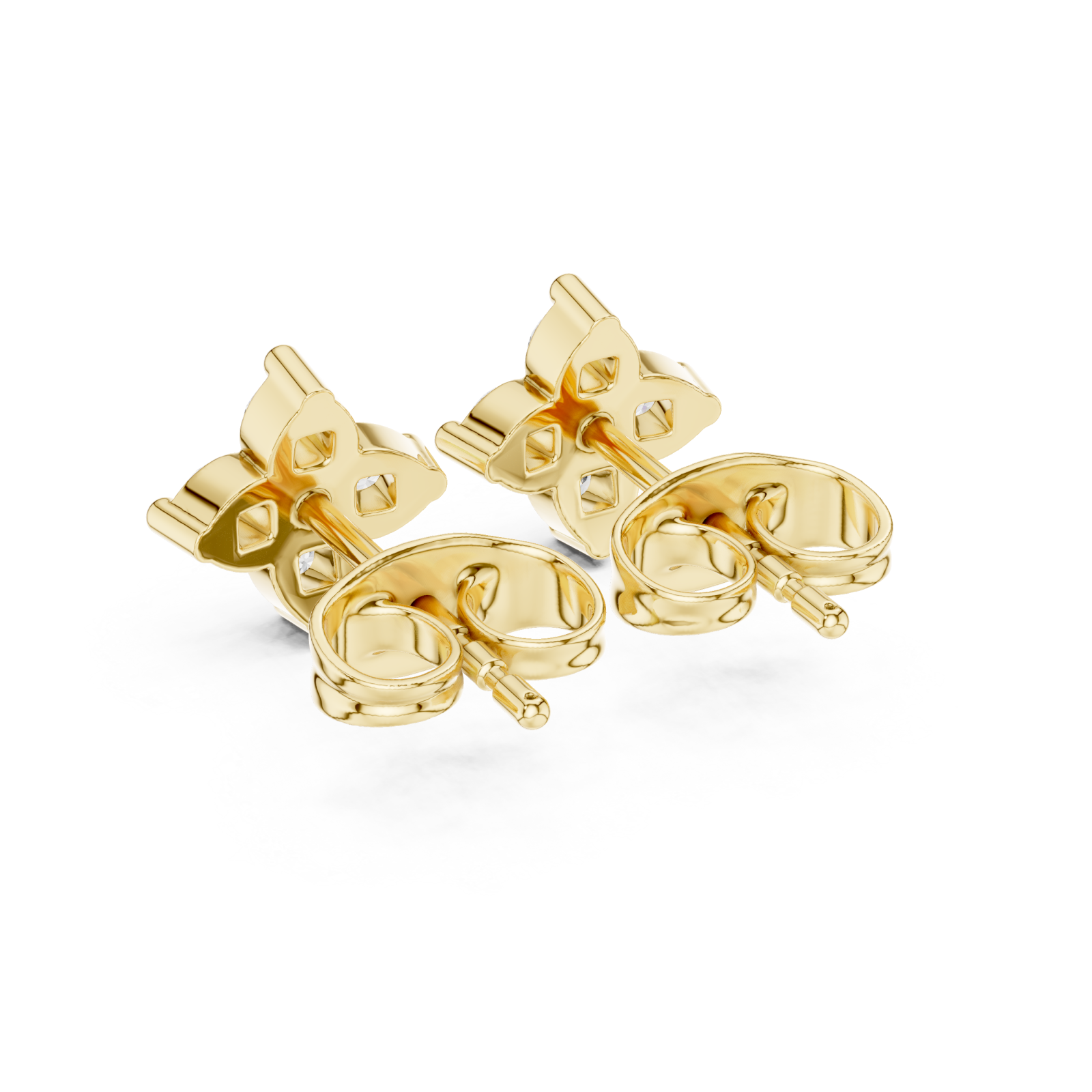 Gold Radiant Glow Floral Cluster Earrings Side View
