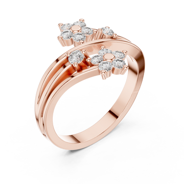  Rose Gold Floral Radiance Band Ring Right View