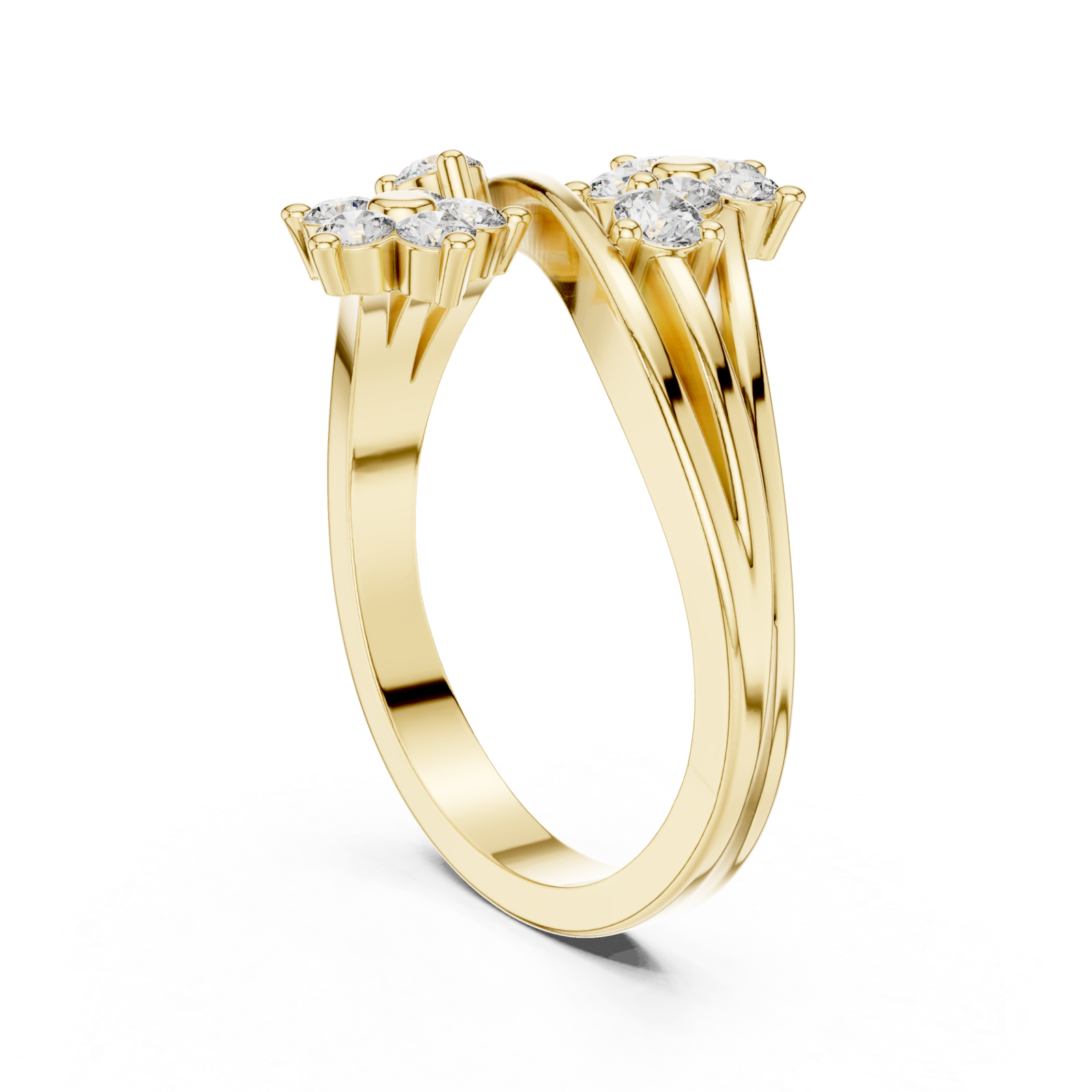  Gold Floral Radiance Band Ring Left View