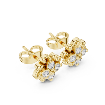 Gold Secret Garden Essence Stud Earrings Right View