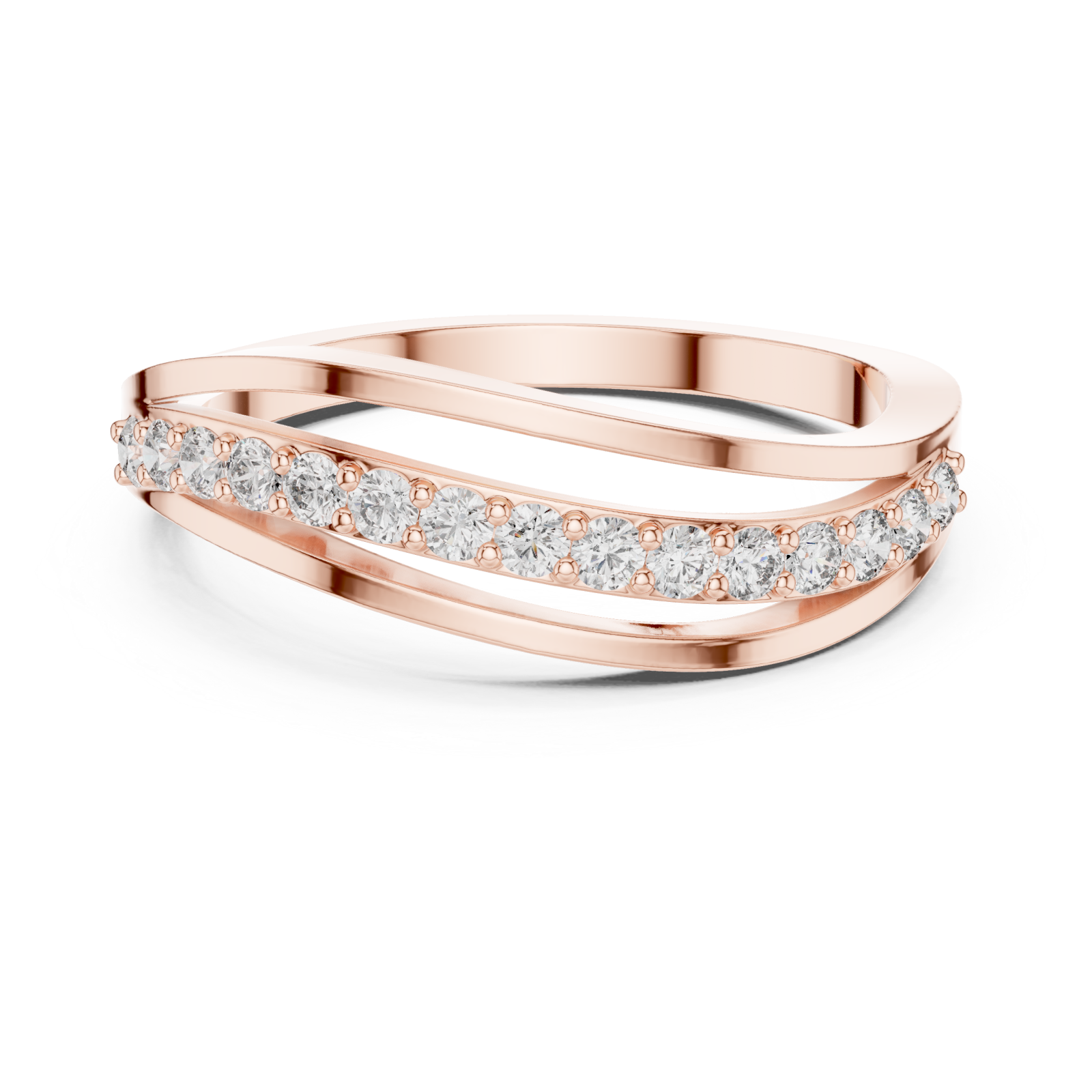  Rose Gold Luminous Unity Loop Ring Front View