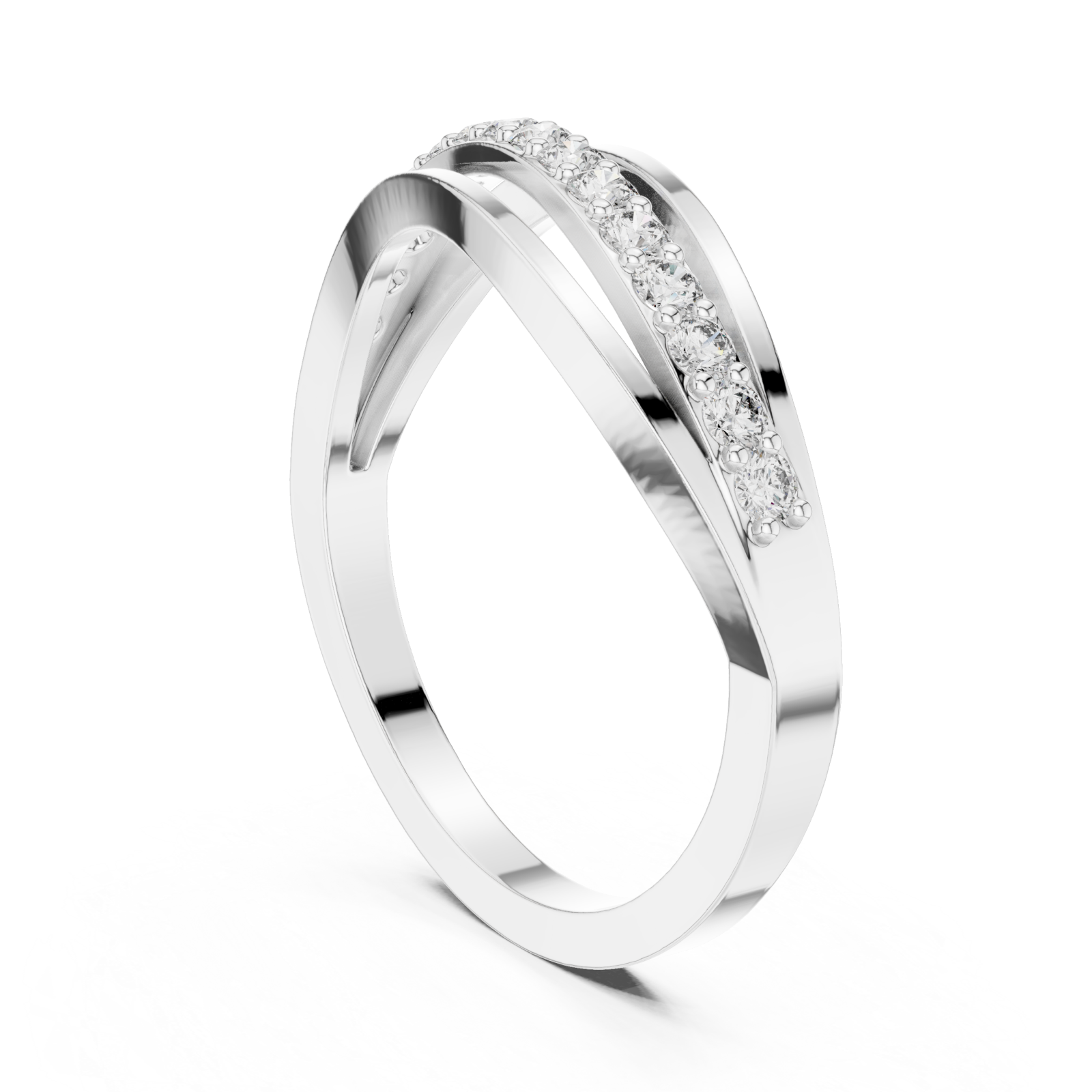  White Gold Luminous Unity Loop Ring Left View