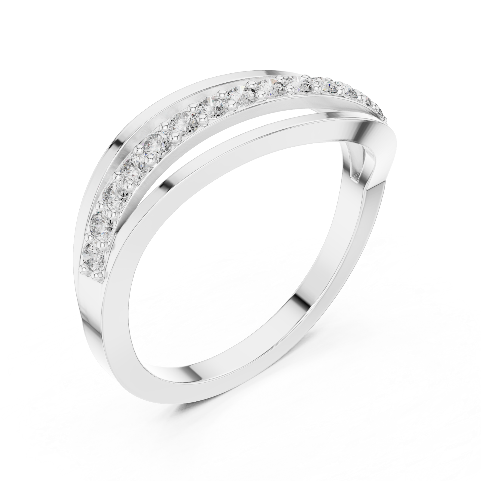  White Gold Luminous Unity Loop Ring Right View
