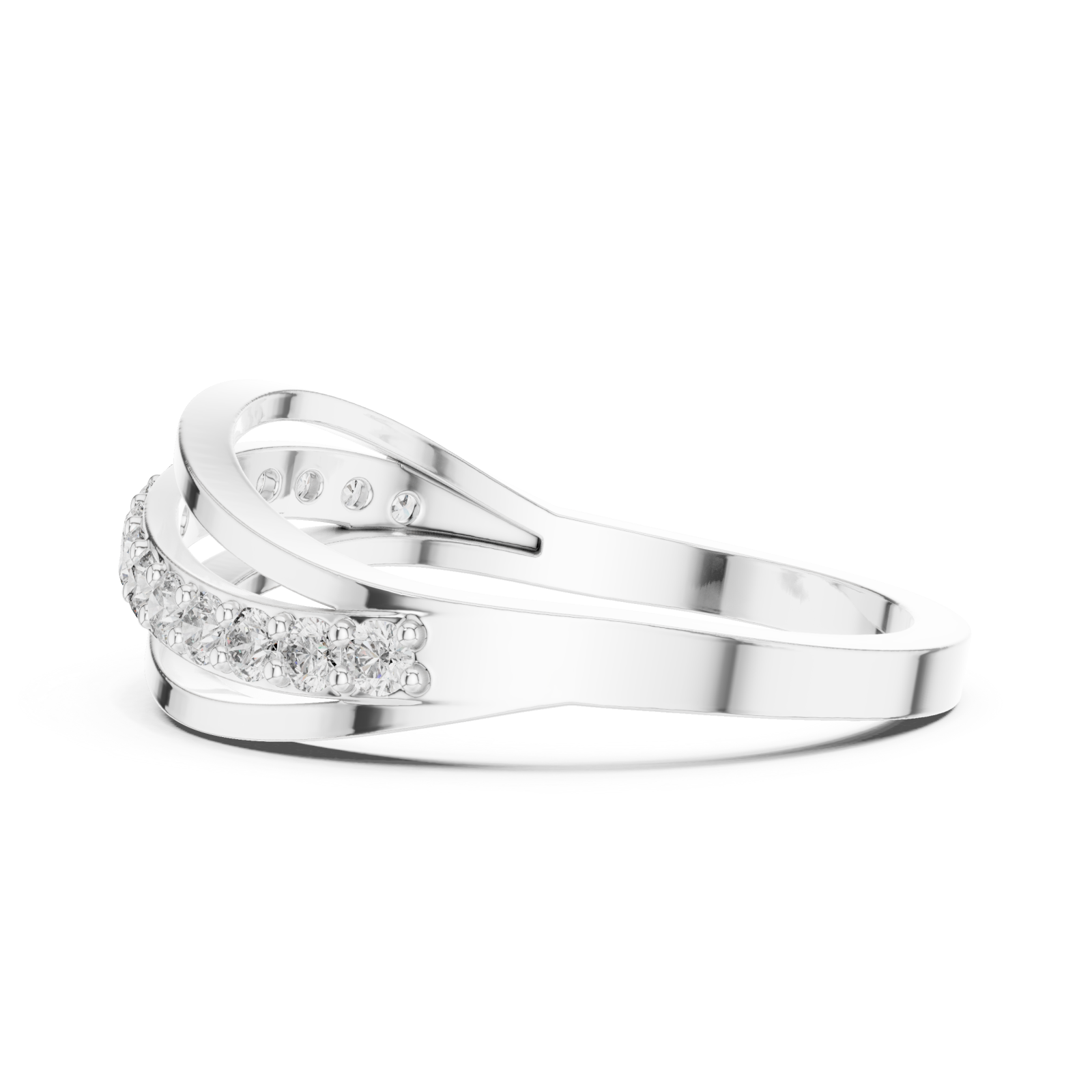  White Gold Luminous Unity Loop Ring Side View
