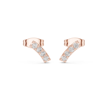  Rose Gold Elegant Bar Silhouette Studs Front View