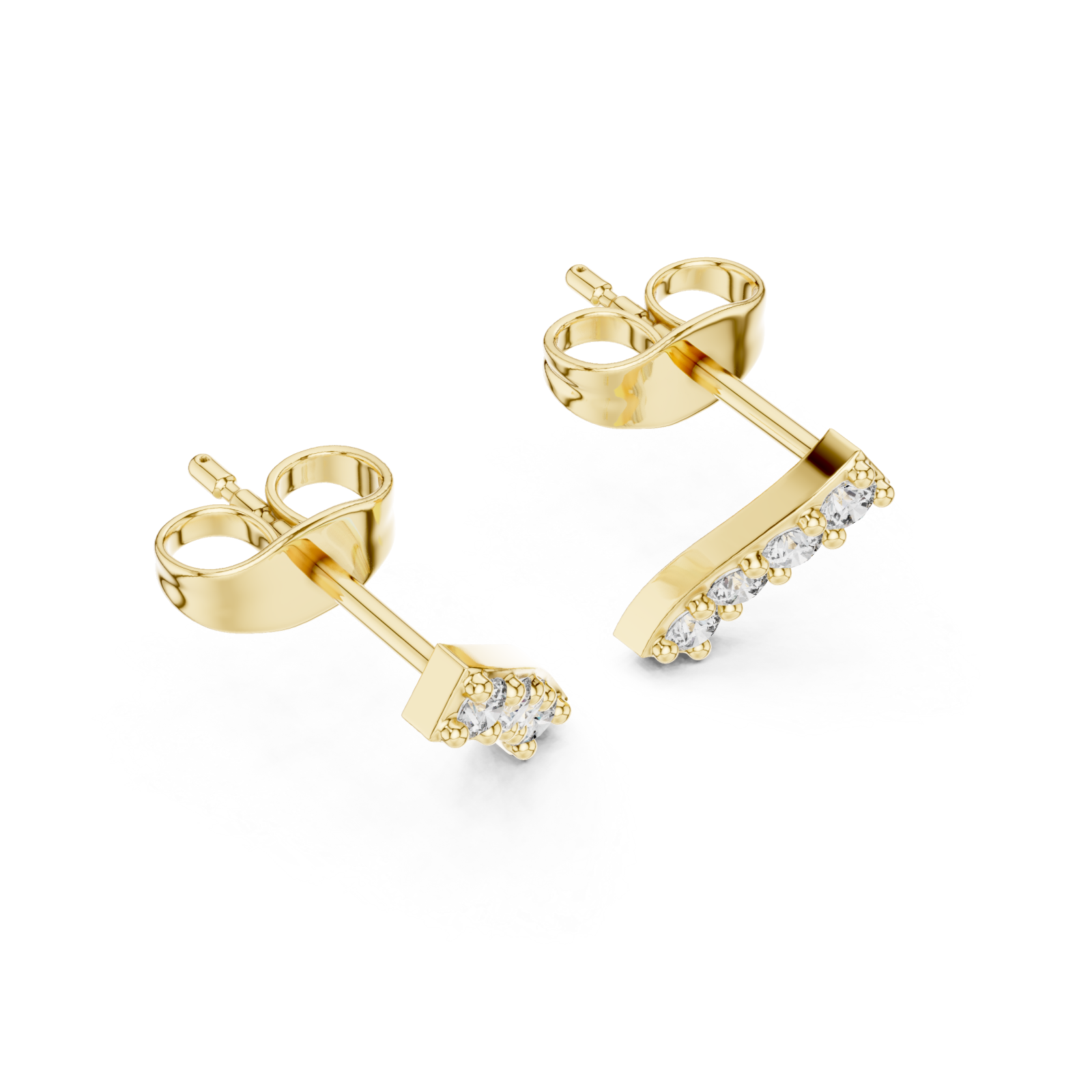 Gold Elegant Bar Silhouette Studs Right View