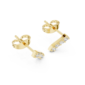 Gold Elegant Bar Silhouette Studs Right View