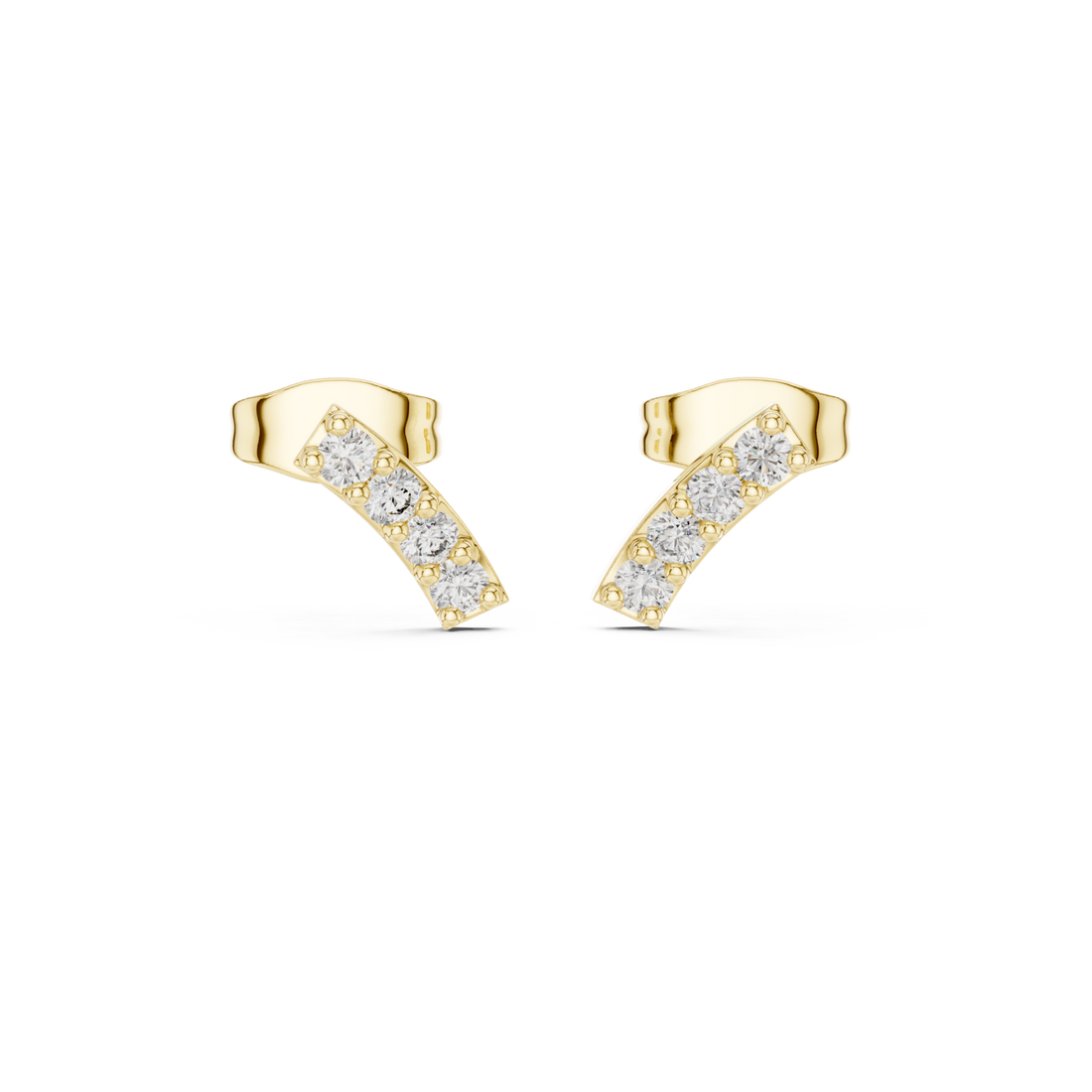 Gold Elegant Bar Silhouette Studs Right View