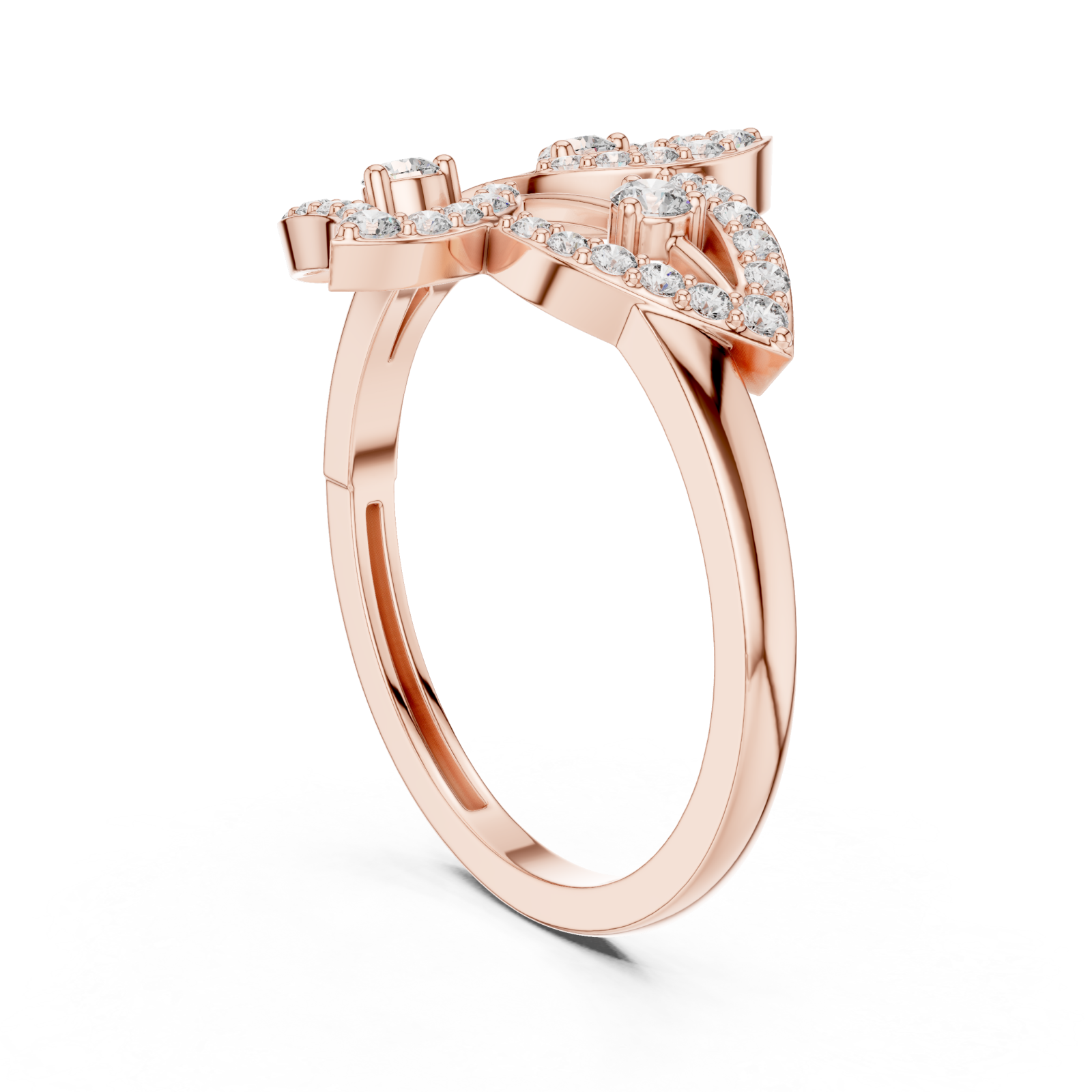  Rose Gold Whispering Willow Filigree Ring Left View