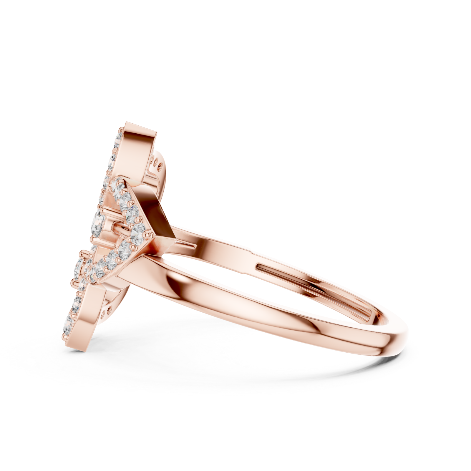  Rose Gold Whispering Willow Filigree Ring Side View