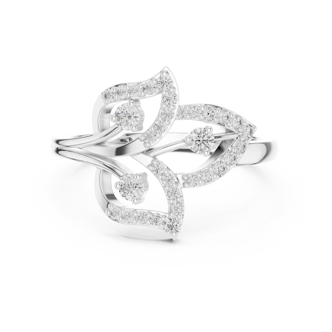  White Gold Whispering Willow Filigree Ring Right View