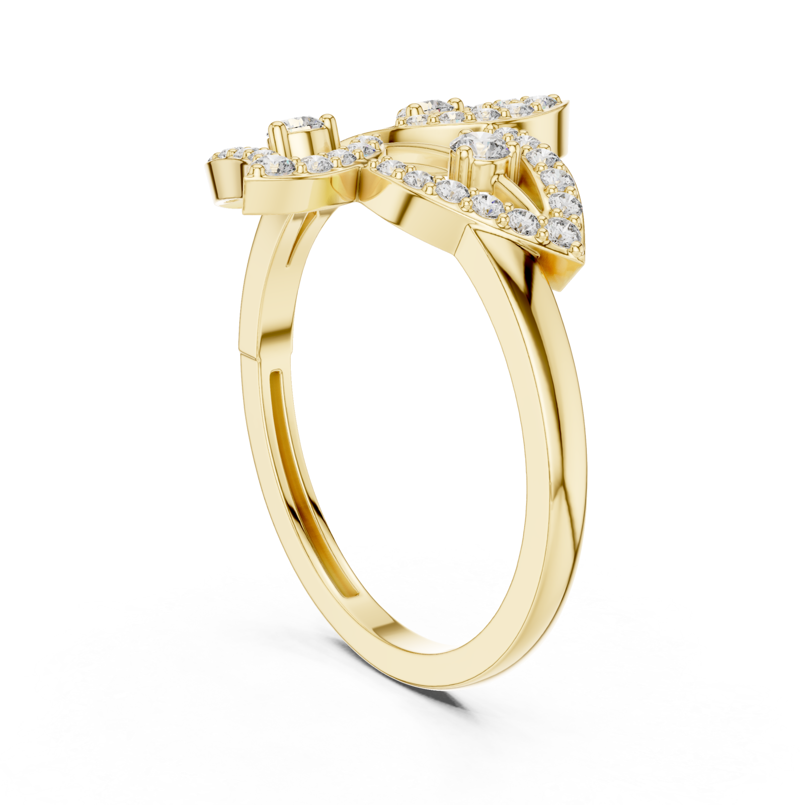  Gold Whispering Willow Filigree Ring Left View