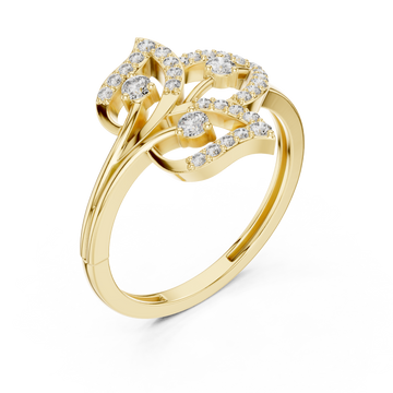 Gold Whispering Willow Filigree Ring Right View
