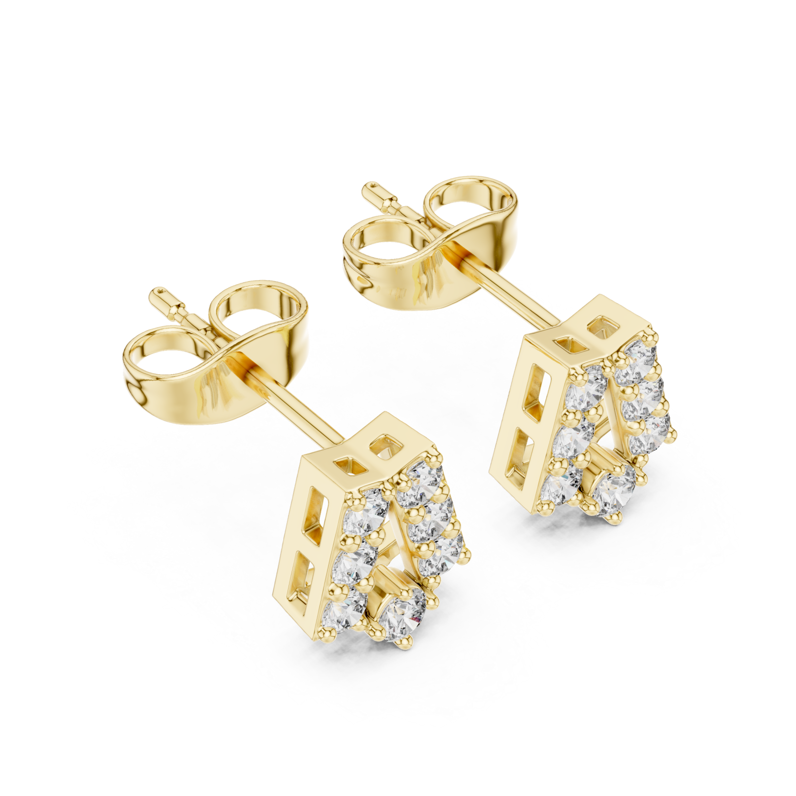 Gold Luminous Bold Signature Letter Studs Right View