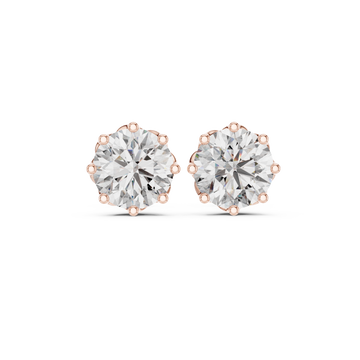  Rose Gold Celestial Embrace Stud Earrings Front View