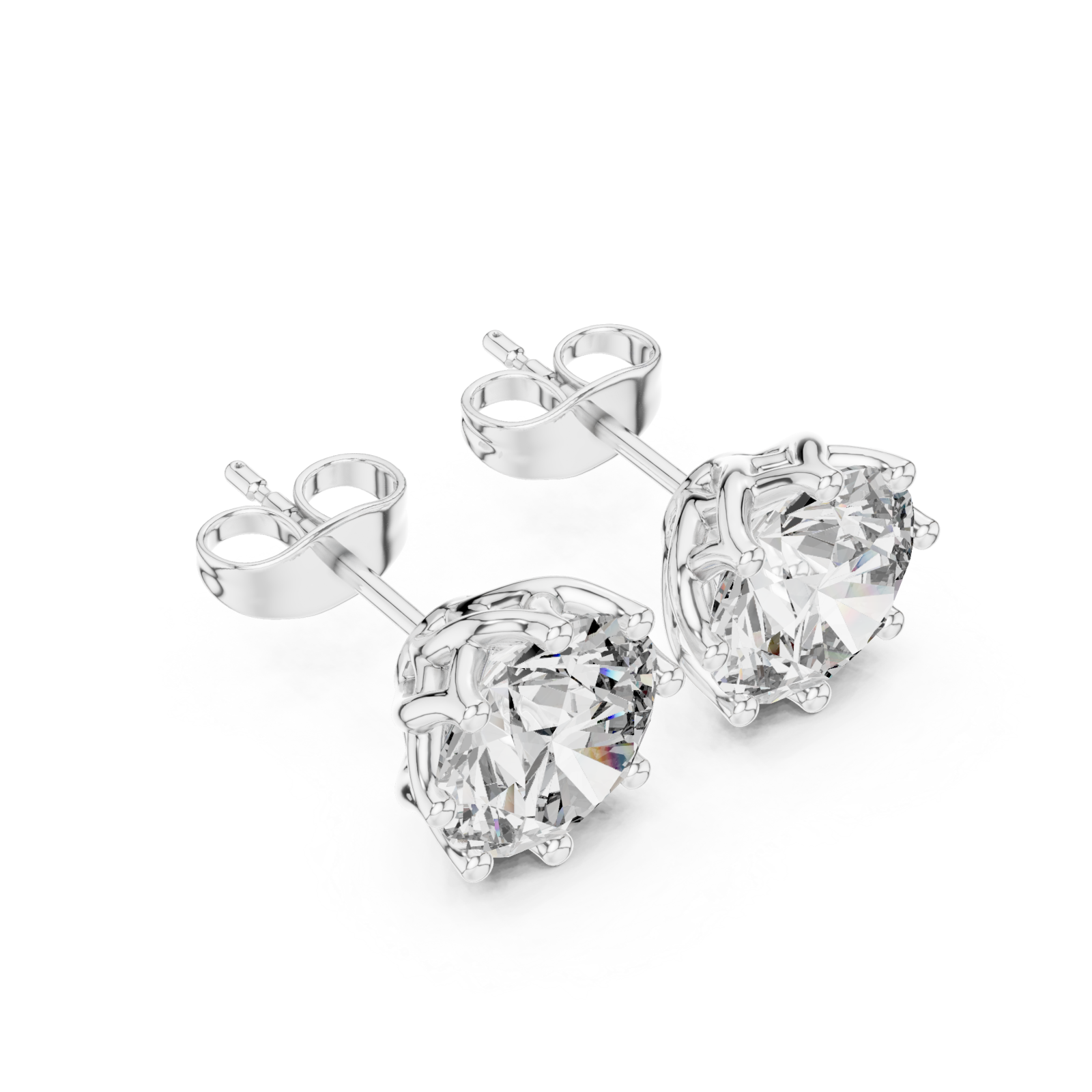  White Gold Celestial Embrace Stud Earrings Right View