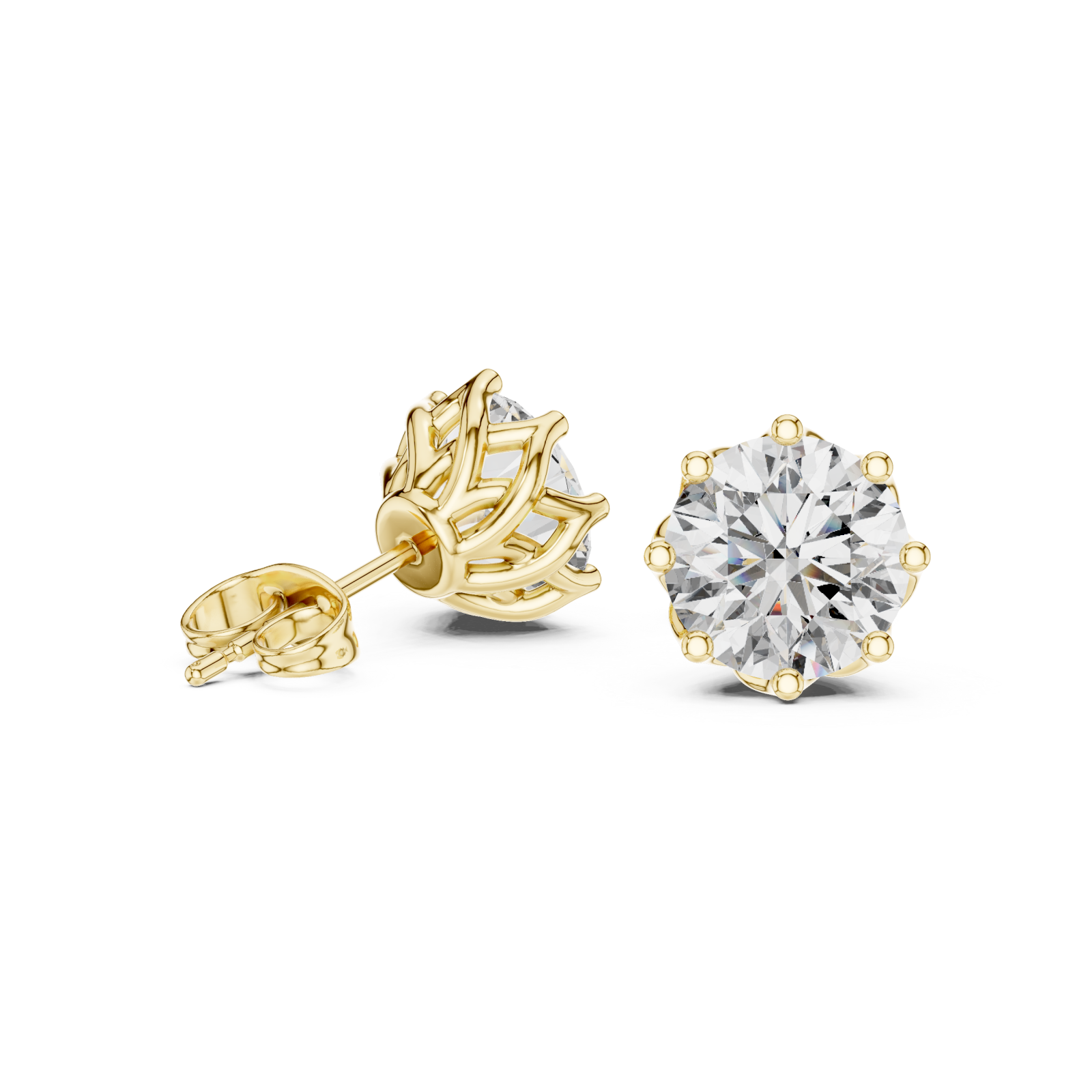  Gold Celestial Embrace Stud Earrings Left View