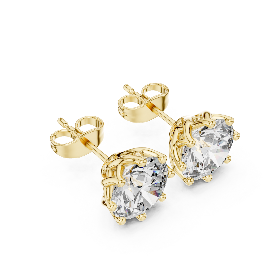 Gold Celestial Embrace Stud Earrings Right View