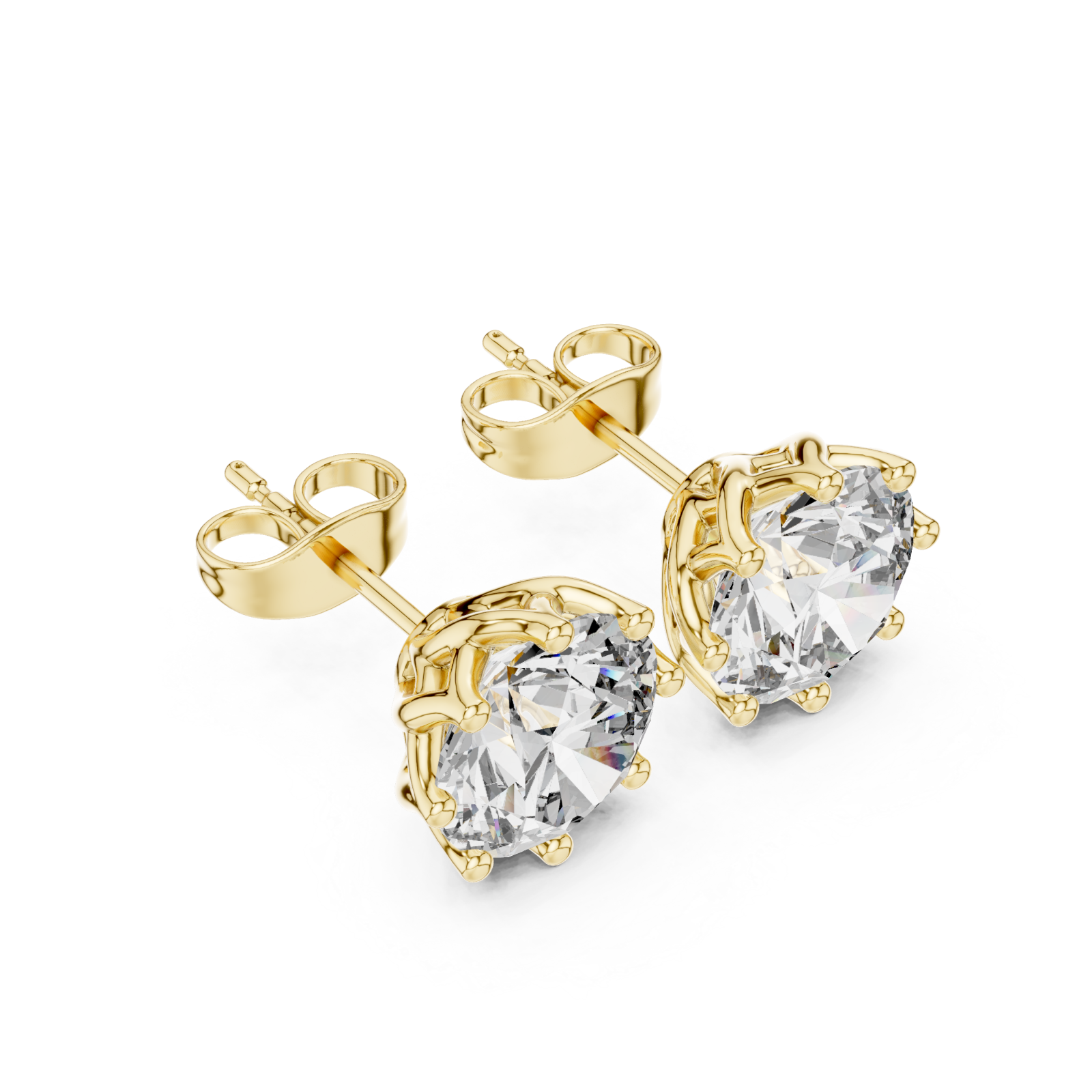 Gold Celestial Embrace Stud Earrings Right View