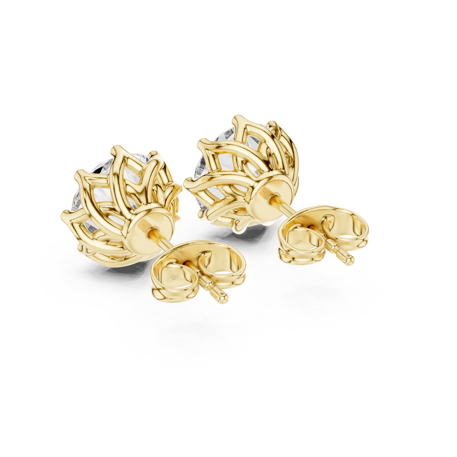  Gold Celestial Embrace Stud Earrings Side View