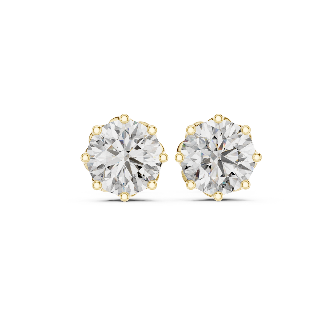 Gold Celestial Embrace Stud Earrings Right View