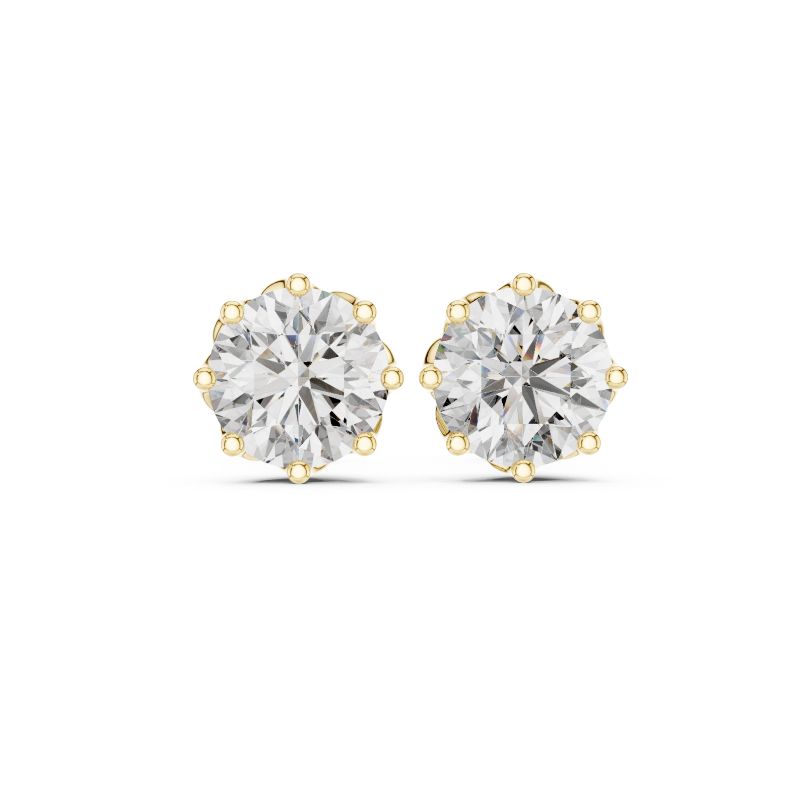  Gold Celestial Embrace Stud Earrings Front View