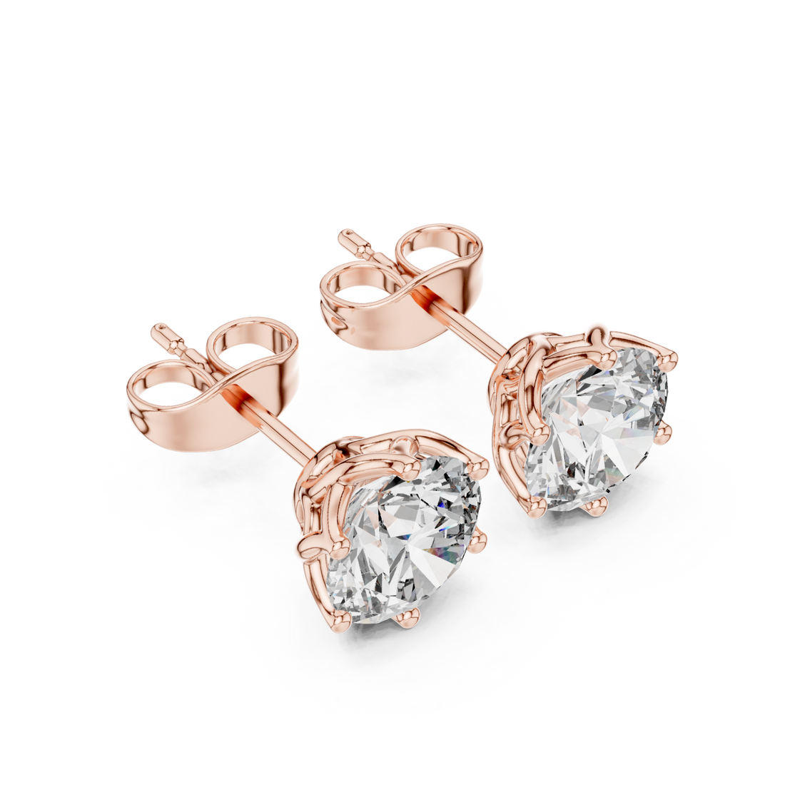  Rose Gold Elegant Whisper Stud Earrings Right View