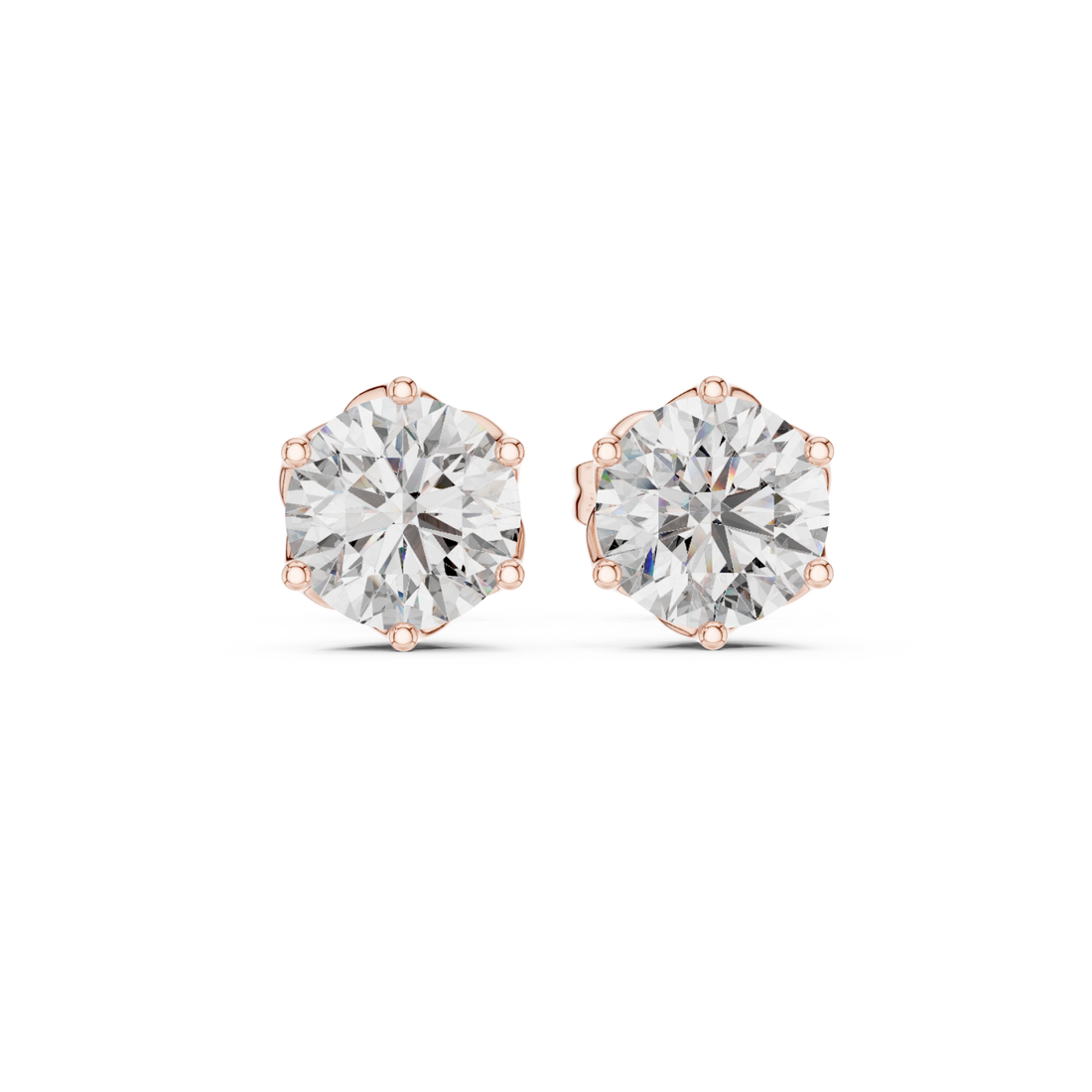  Rose Gold Elegant Whisper Stud Earrings Right View