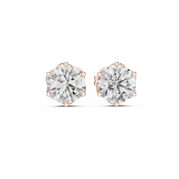  Rose Gold Elegant Whisper Stud Earrings Front View