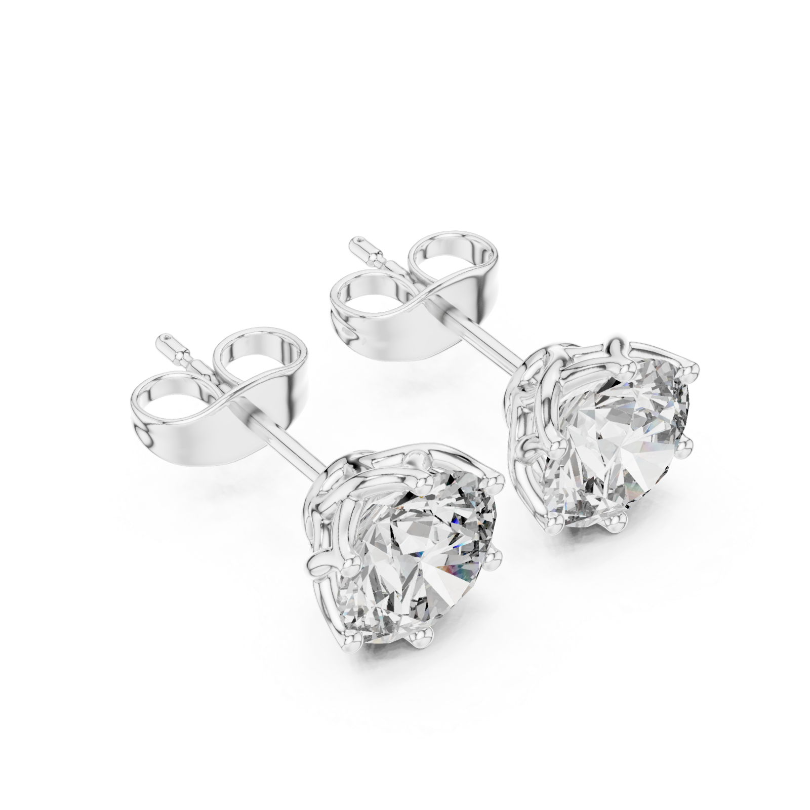  White Gold Elegant Whisper Stud Earrings Right View