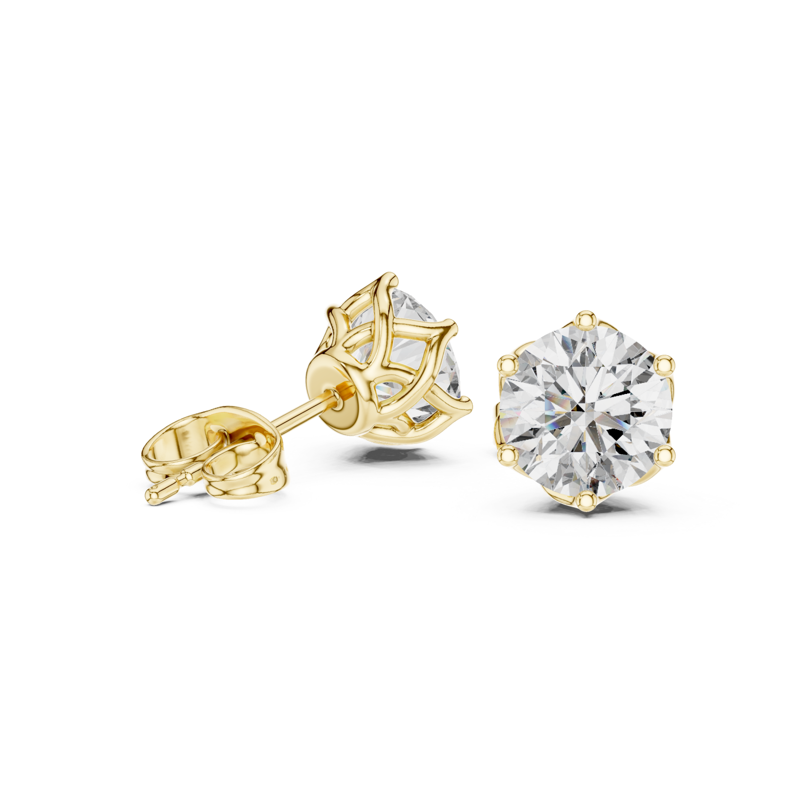  Gold Elegant Whisper Stud Earrings Left View