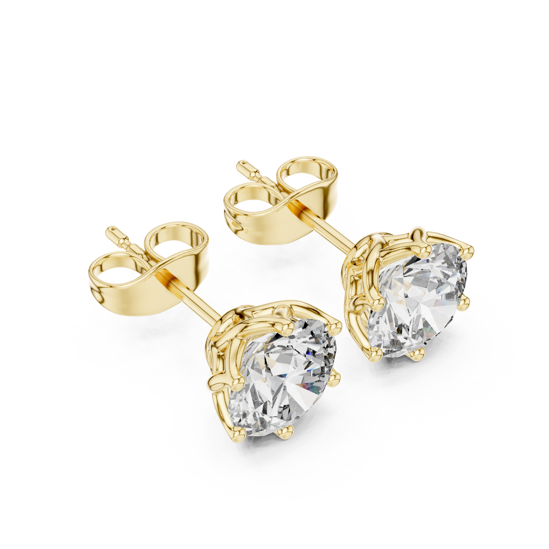 Gold Elegant Whisper Stud Earrings Right View