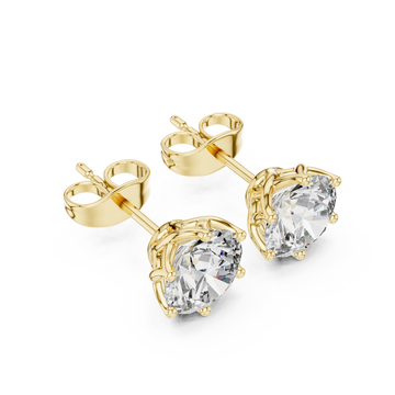 Gold Elegant Whisper Stud Earrings Right View