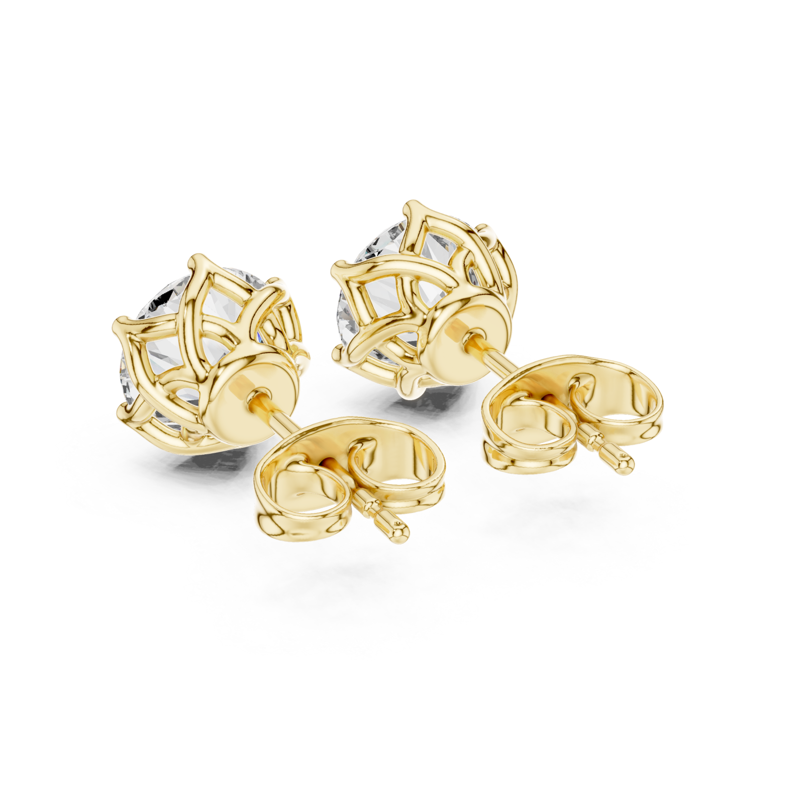  Gold Elegant Whisper Stud Earrings Side View