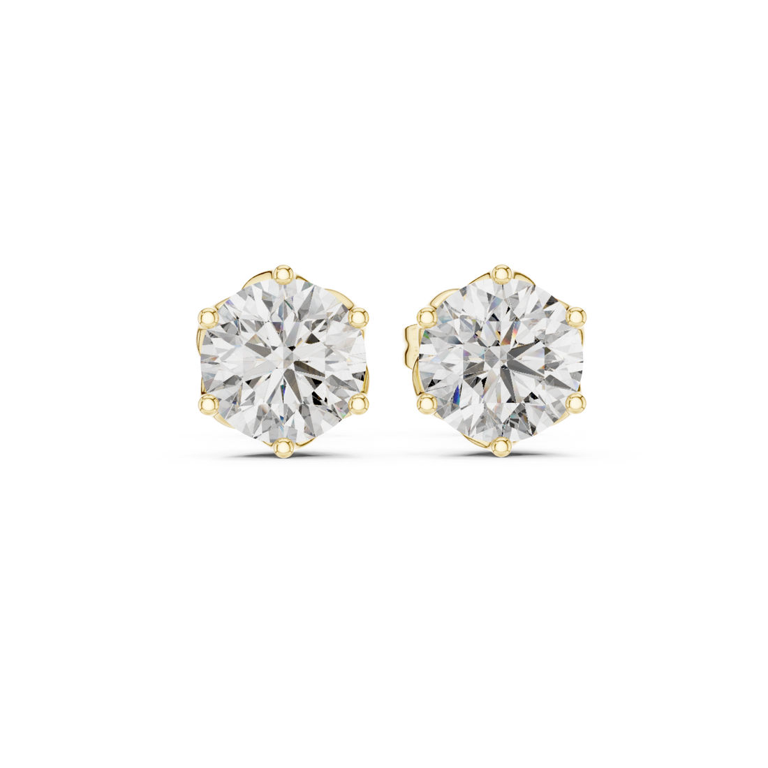 Gold Elegant Whisper Stud Earrings Right View