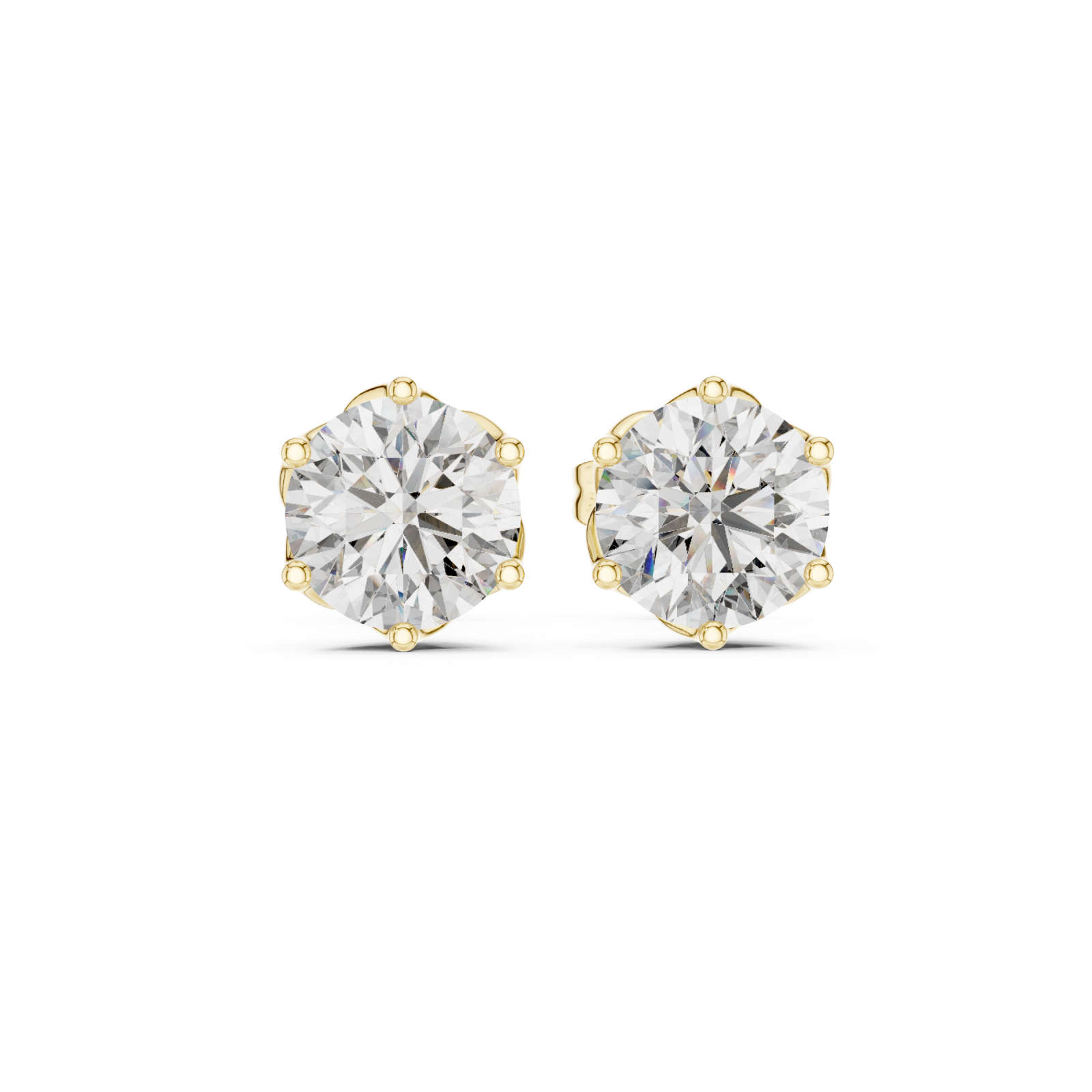  Gold Elegant Whisper Stud Earrings Front View
