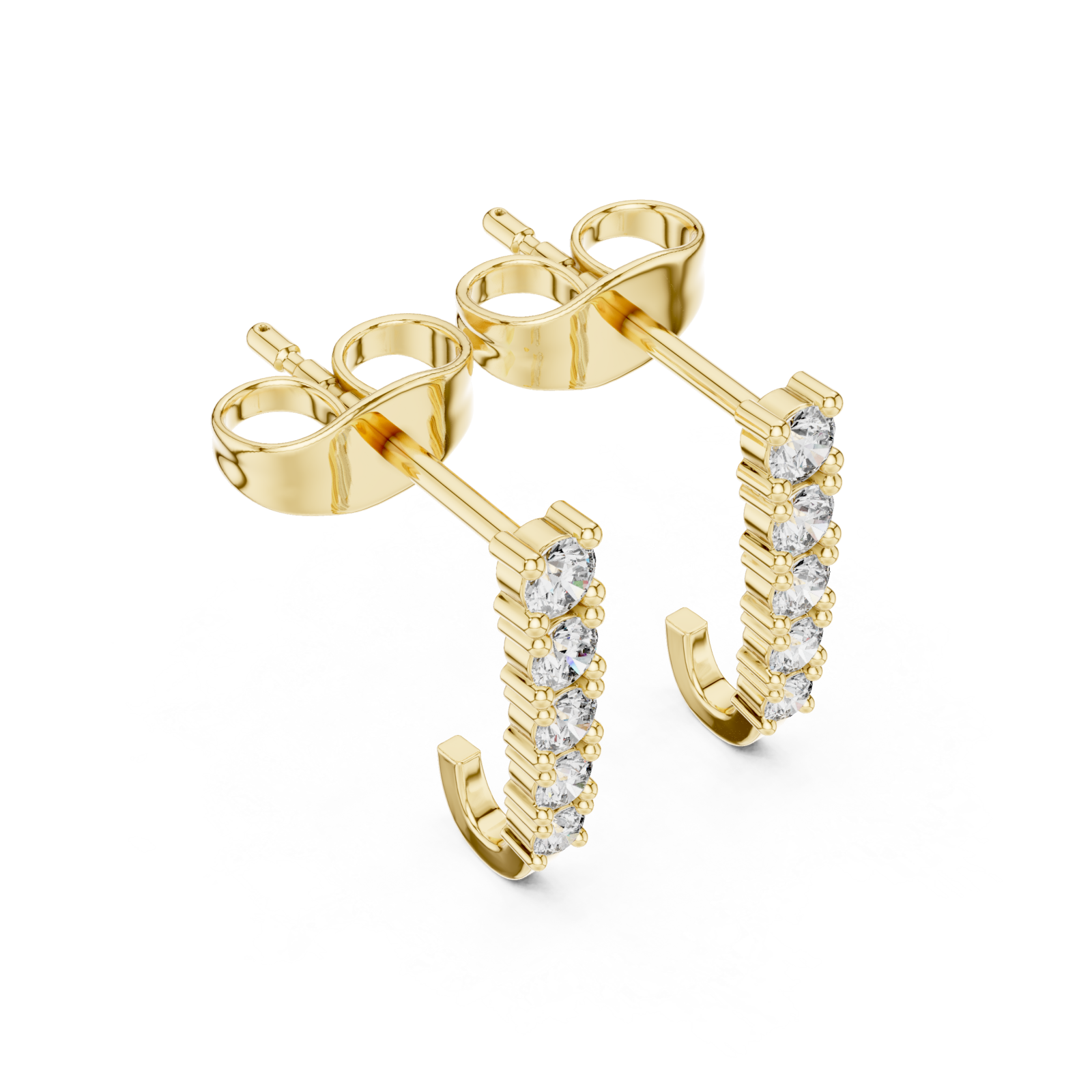 Gold Serene Horizon Elegant Bar Earrings Right View