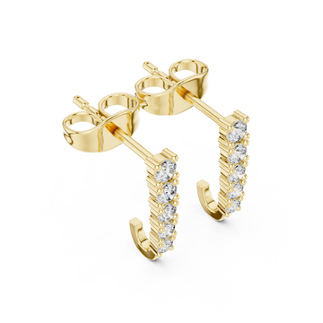 Gold Serene Horizon Elegant Bar Earrings Right View
