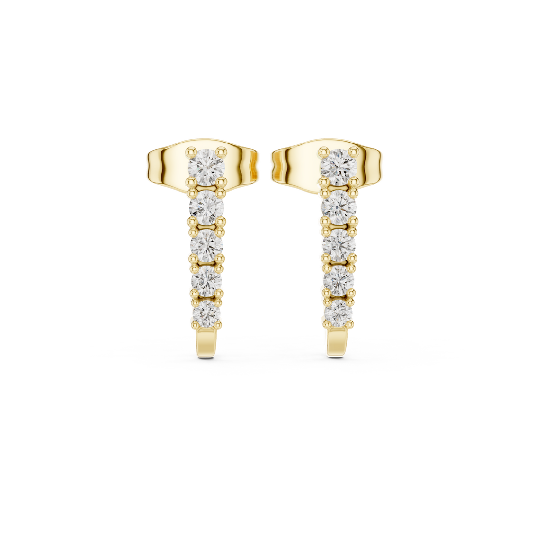 Gold Serene Horizon Elegant Bar Earrings Right View