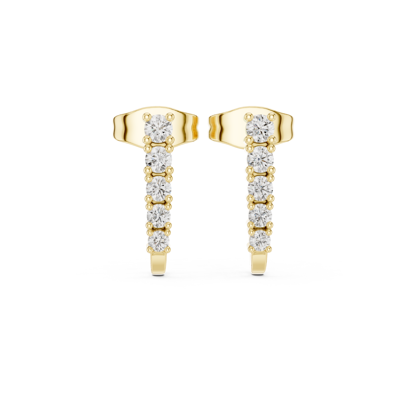  Gold Serene Horizon Elegant Bar Earrings Front View