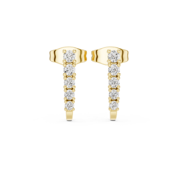  Gold Serene Horizon Elegant Bar Earrings Front View