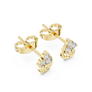 Gold Celestial Whisper Classic Swirl Studs Right View
