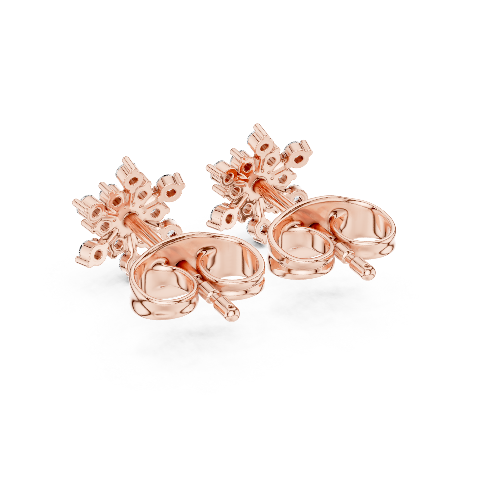  Rose Gold Blooming Elegance Petite Earrings Side View