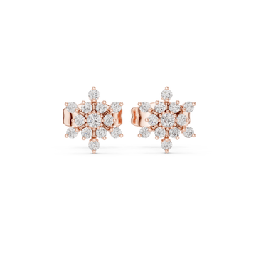  Rose Gold Blooming Elegance Petite Earrings Front View